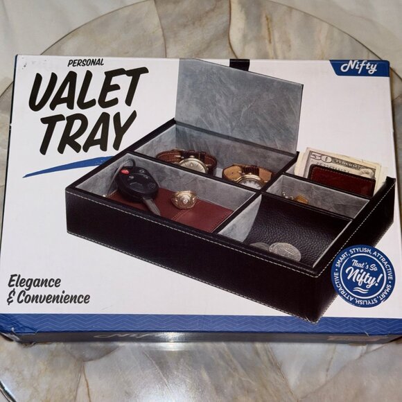 Valet Tray Gentlemans Personal Organizer NEW w Box Nifty Gift Fathers Day Dad - Picture 5 of 10